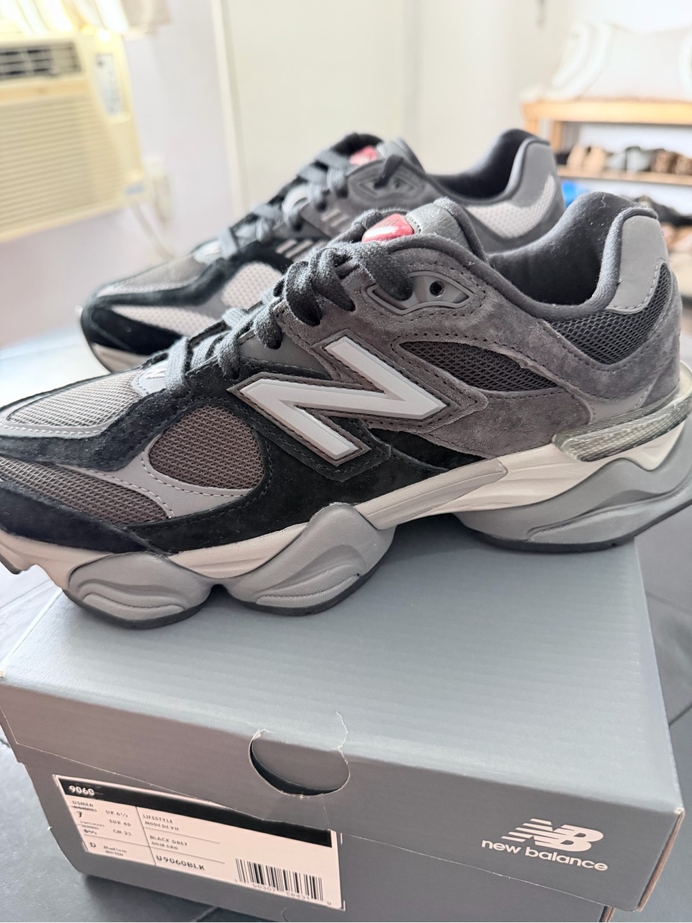 New Balance Men’s Black and Gray Athletic Sneakers